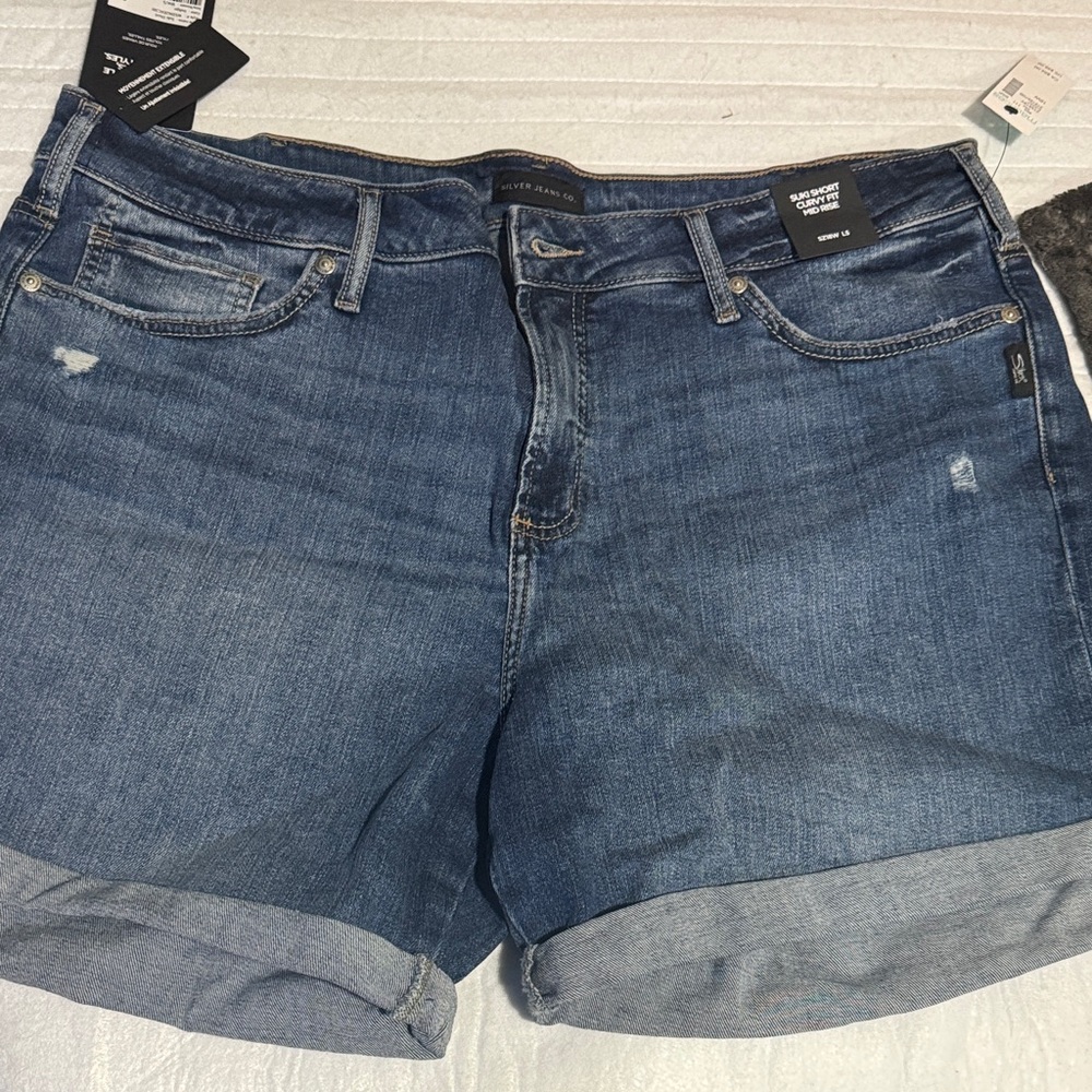 Silver Jeans Blue Rolled Hem Denim Shorts